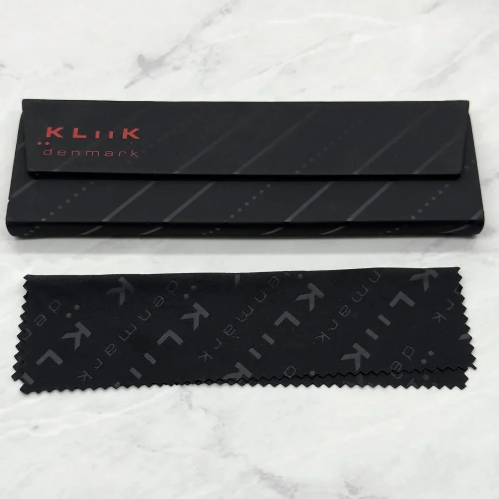 Kliik Denmark Eyeglass Hard Case Trifold Foldable Magnetic Closure Black Red